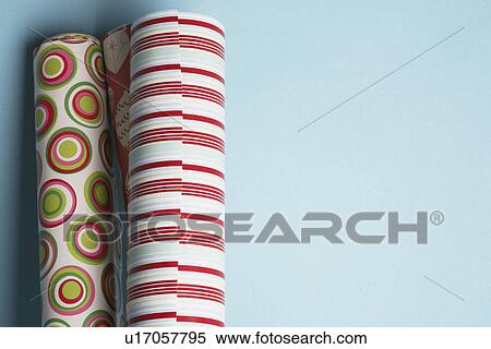 Rolls of wrapping paper (close-up) View Large Photo Image Stock Photography - Rolls of wrapping paper (close-up). Fotosearch