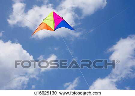 Colorful kite against sky (low angle view) View Large Photo Image Stock Image - Colorful kite against sky (low angle view). Fotosearch