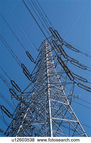 Electrical Tower View Large Photo Image Stock Photo - Electrical Tower. Fotosearch