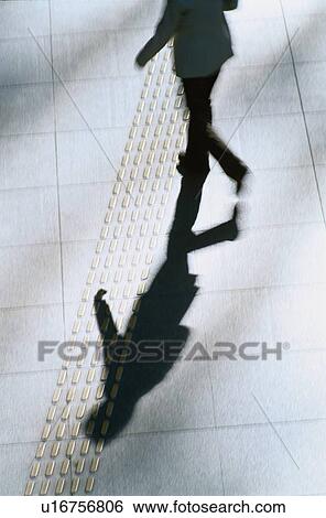 Stock Photograph - Person Running With Shadow. Fotosearch