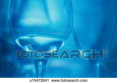 Stock Image - Wine Glasses In Blue. Fotosearch