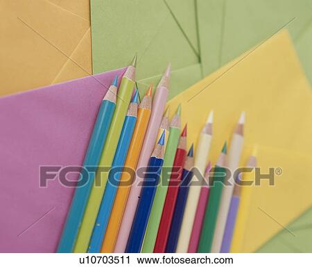 Colored Pencils On Envelopes View Large Photo Image Stock Image - Colored Pencils On Envelopes. Fotosearch