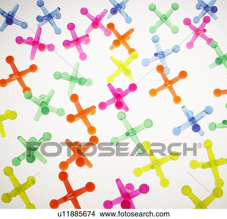 Picture - Colorful Cross Shaped Plastic Objects. Fotosearch