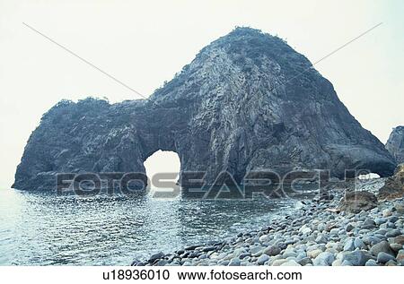 Rock With Arch In Sea View Large Photo Image Stock Image - Rock With Arch In Sea. Fotosearch