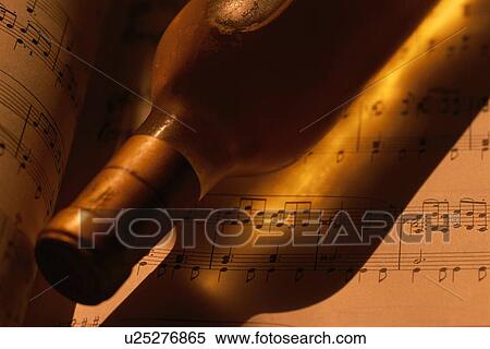 Wine Bottle On Musical Notes View Large Photo Image Stock Photography - Wine Bottle On Musical Notes. Fotosearch