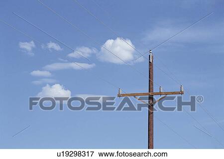 Stock Photo - A Telegraph Pole And The Sky. Fotosearch