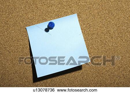 Blue Note Pinned on Board View Large Photo Image Stock Photograph - Blue Note Pinned on Board. Fotosearch