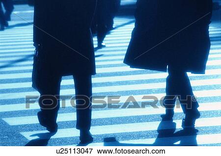 Stock Photo - Businessmen Crossing Street. Fotosearch