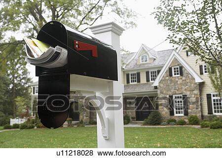 Stock Photo - Full mailbox, Chatham, New Jersey, USA. Fotosearch