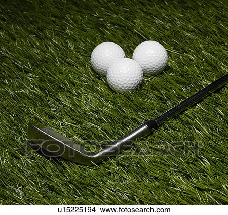 Golf Club and Three Balls View Large Photo Image Picture - Golf Club and Three Balls. Fotosearch