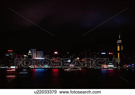 Hong Kong At Night View Large Photo Image Stock Photo - Hong Kong At Night. Fotosearch