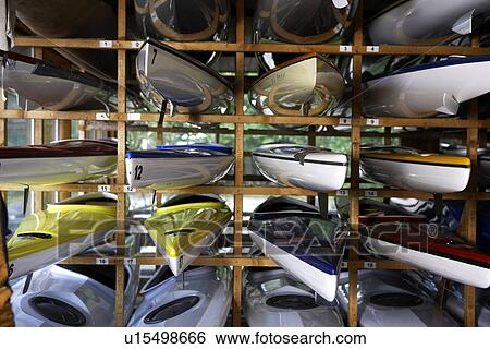 Kayaks in Storage View Large Photo Image Stock Photograph - Kayaks in Storage. Fotosearch