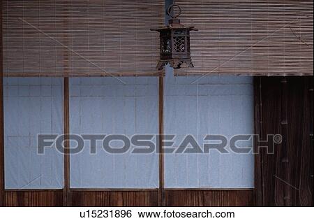 Lantern Near Wooden Blinds View Large Photo Image Stock Photograph - Lantern Near Wooden Blinds. Fotosearch