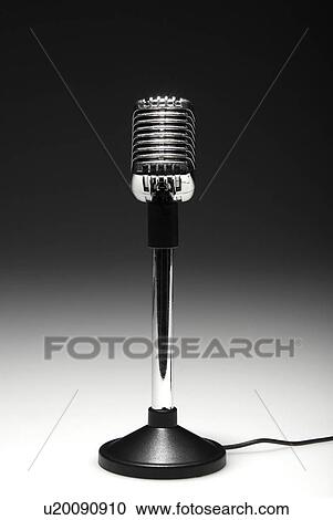 Stock Image - Old Fashioned Microphone. Fotosearch