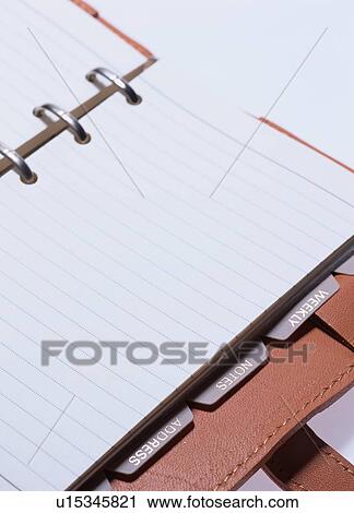 Stock Image - Open Personal Organizer. Fotosearch