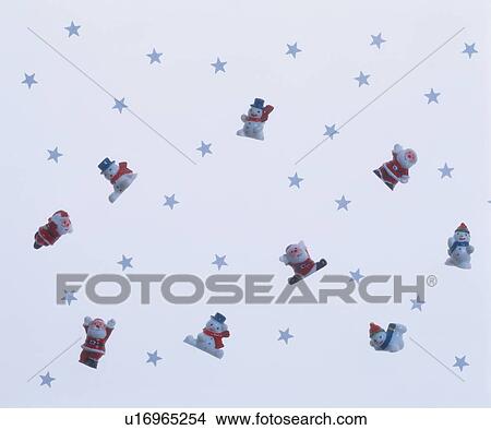 Picture - Stars, Snowmen And Santa Claus. Fotosearch