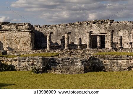 Stock Photo - Ancient ruins in Tulum Mexico. Fotosearch