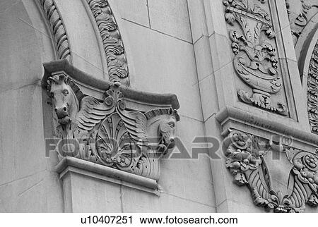 Stock Image - Carving on building in Vancouver. Fotosearch