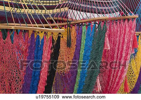 Colourful hammocks View Large Photo Image Stock Photo - Colourful hammocks. Fotosearch