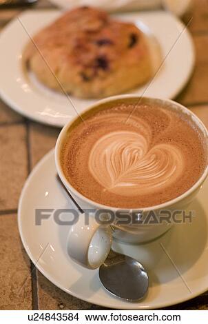 Picture - Heart shaped cream in cup. Fotosearch
