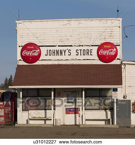 Stock Photo - Johnny's Store in Northern Alberta. Fotosearch