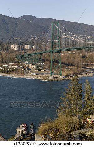 Lions Gate Bridge in Vancouver View Large Photo Image Stock Photo - Lions Gate Bridge in Vancouver. Fotosearch