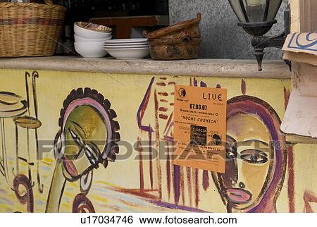 Stock Photograph - Painted mural in Tulum Mexico. Fotosearch