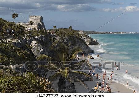 People on the beach in Tulum Mexico View Large Photo Image Stock Image - People on the beach in Tulum Mexico. Fotosearch