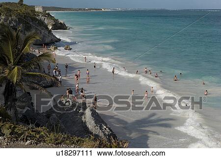 People on the beach in Tulum Mexico View Large Photo Image Stock Image - People on the beach in Tulum Mexico. Fotosearch