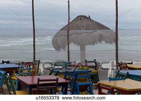 Seaside restaurant in Tulum Mexico View Large Photo Image Stock Photo - Seaside restaurant in Tulum Mexico. Fotosearch
