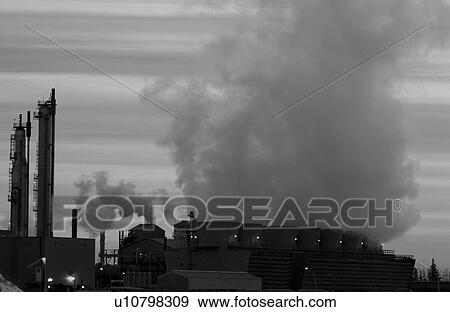 Smokestacks in Northern Alberta View Large Photo Image Stock Photo - Smokestacks in Northern Alberta. Fotosearch