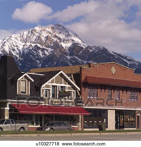 Town of Jasper Alberta View Large Photo Image Stock Photo - Town of Jasper Alberta. Fotosearch