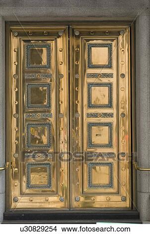 Picture - Two golden doors. Fotosearch