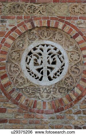 Abbey of Pomposa, Codigoro, detail of church exterior wall decoration in terra cotta View Large Photo Image Stock Photograph - Abbey of Pomposa, Codigoro, detail of church exterior wall decoration in terra cotta. Fotosearch