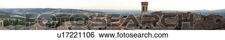 Aerial panorama view of Montecastello di Vibio, showing campanile and church of San Giacomo e Filippo, valley, roof tops, with hills beyond, sunrise View Large Photo Image Stock Photograph - Aerial panorama view of Montecastello di Vibio, showing campanile and church of San Giacomo e Filippo, valley, roof tops, with hills beyond, sunrise. Fotosearch