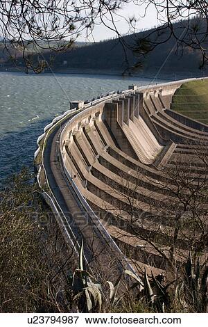 Aerial view of hydroelectric dam, Lake Corbara Umbria, Italy View Large Photo Image Stock Photo - Aerial view of hydroelectric dam, Lake Corbara Umbria, Italy. Fotosearch