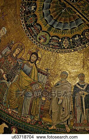 Picture - Apse mosaics, Santa Maria in Trastevere, Rome, Italy. Fotosearch