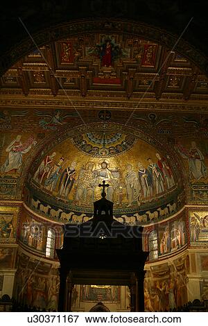 Apse mosaics, Santa Maria in Trastevere, Rome, Italy View Large Photo Image Stock Photo - Apse mosaics, Santa Maria in Trastevere, Rome, Italy. Fotosearch