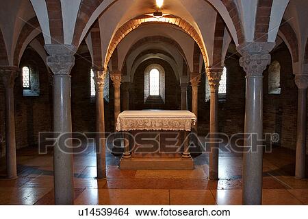 Benedictine Abbey of Nonantola, view of crypt View Large Photo Image Picture - Benedictine Abbey of Nonantola, view of crypt. Fotosearch