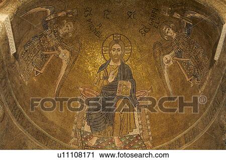 Stock Image - Byzantine mosaic apse, Church of Santa Fosca, Torcello. . Fotosearch