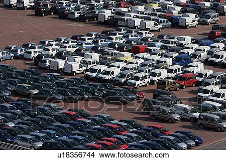 Cars and vans awaiting shipment on quayside View Large Photo Image Picture - Cars and vans awaiting shipment on quayside. Fotosearch