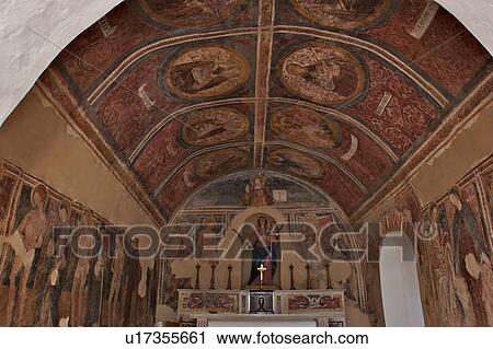Stock Image - Chapel fresco in Santa Maria dei Martiri, Lentiscosa. Fotosearch
