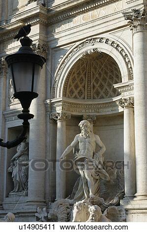 Detail of Trevi Fountain, statues of Neptune and Tritons, Rome, Italy View Large Photo Image Stock Image - Detail of Trevi Fountain, statues of Neptune and Tritons, Rome, Italy. Fotosearch