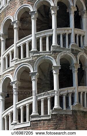 Stock Photography - External staircase of Palazzo Contarini del Bovolo. Fotosearch