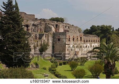 Stock Photo - External walls of Pompei, view of city.. Fotosearch