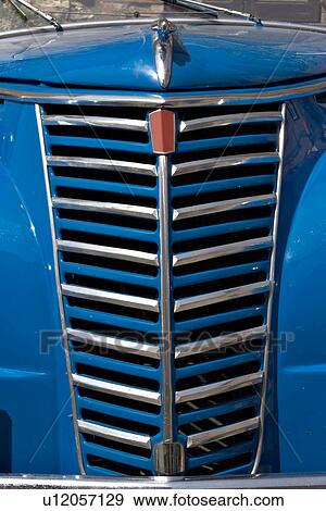 Front view detail of blue Fiat showing hood, and grille View Large Photo Image Stock Photo - Front view detail of blue Fiat showing hood, and grille. Fotosearch