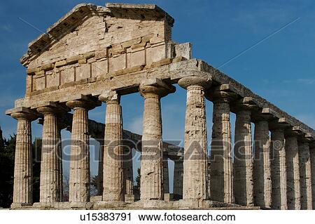 Greek Temples in Campania, Italy: Temple Ceres aka Temple of Athena, front facade View Large Photo Image Stock Image - Greek Temples in Campania, Italy: Temple Ceres aka Temple of Athena, front facade. Fotosearch
