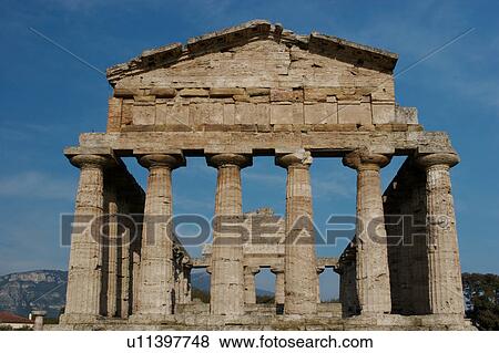 Greek Temples in Campania, Italy: Temple Ceres aka Temple of Athena, front facade View Large Photo Image Stock Photo - Greek Temples in Campania, Italy: Temple Ceres aka Temple of Athena, front facade. Fotosearch