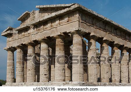 Greek temples: Temple of Neptune (Poseidon) aka Temple of Hera II, front facade View Large Photo Image Stock Photograph - Greek temples: Temple of Neptune (Poseidon) aka Temple of Hera II, front facade. Fotosearch