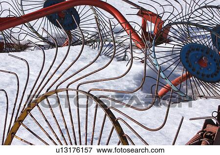 hay making tools left in the snow over the winter, in meadow of Piano Grande, Umbria, View Large Photo Image Stock Photo - hay making tools left in the snow over the winter, in meadow of Piano Grande, Umbria, . Fotosearch